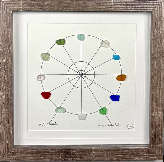 Sea Glass Picture - Ferris Wheel 1 - 8x8