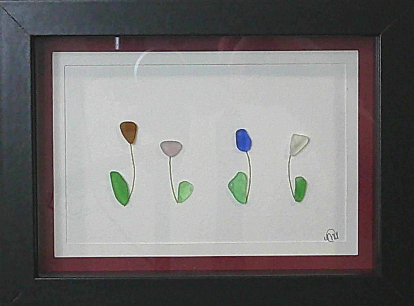 Sea Glass Picture - Flower Garden (9) - 5x7