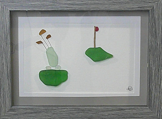 Sea glass picture - golf (6) - 5x7