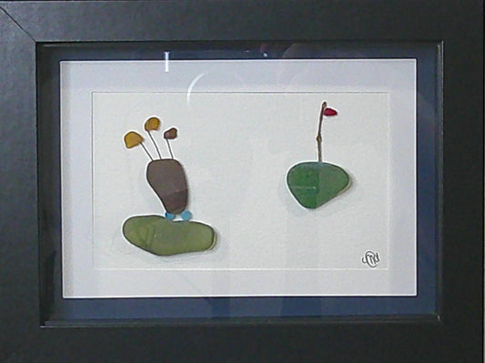 Sea glass picture - golf (8) - 5x7