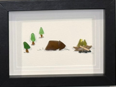 Sea Glass Picture - Camping 2 - 5x7