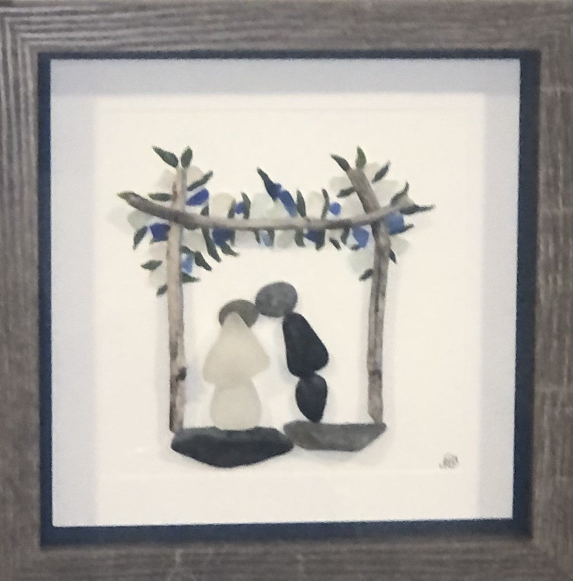 Sea Glass Picture - Wedding 2 - 8x8 - CUSTOM COLOURS AVAILABLE