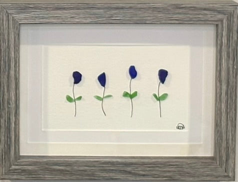 Sea Glass Picture - Flower Garden (33) - 5x7