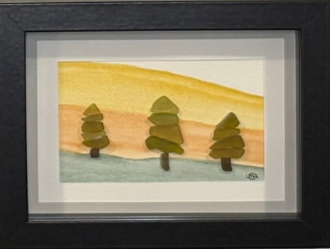 Sea Glass Picture - Mountains (2) - 5x7