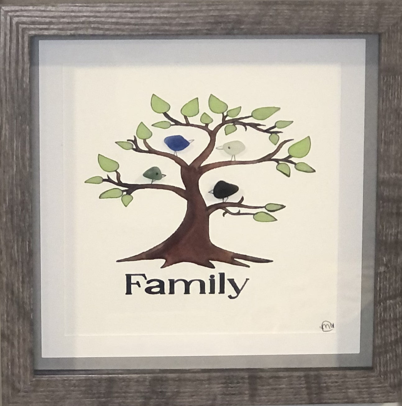 Sea Glass Picture - Family Tree (3) - 8x8