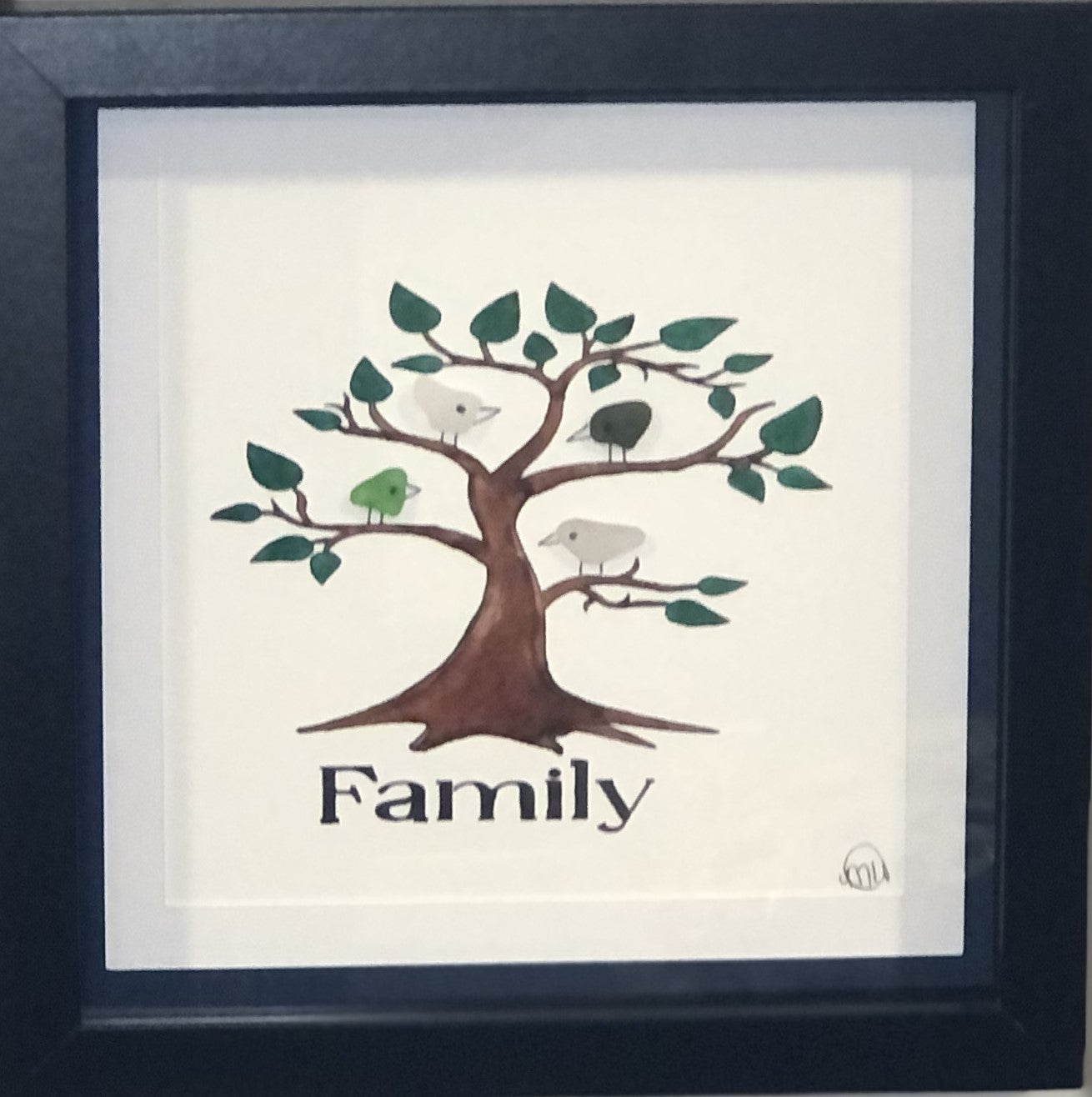 Sea Glass Picture - Family Tree (4) - 8x8