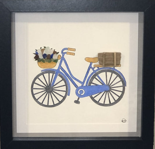 Sea Glass Picture - Bicycle (1) - 8x8