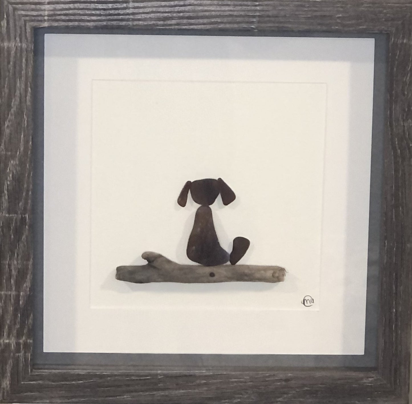 Sea Glass Picture - Dog (1)  - 8x8