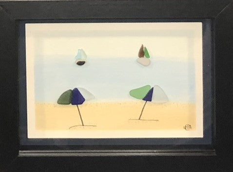 Sea Glass Picture - Beach Umbrella 1 - 5x7