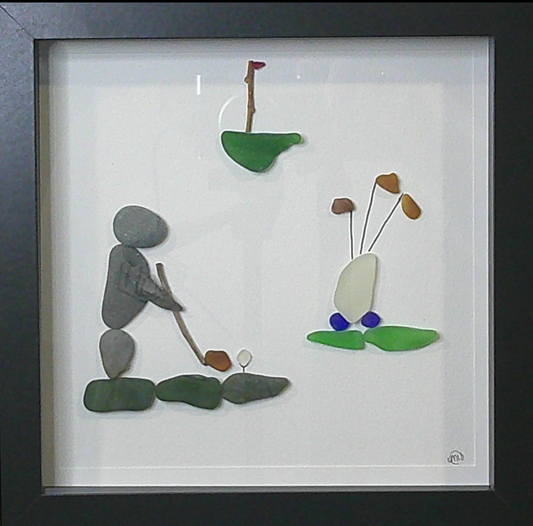 Sea Glass Picture - Golf 1 - 8x8