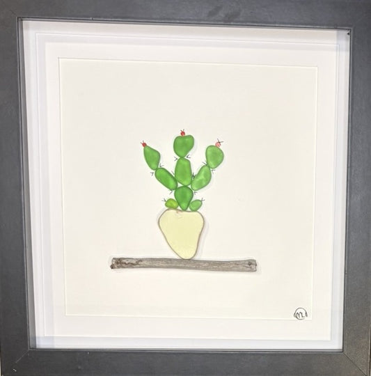 Sea Glass Picture - Cactus 11 - 8x8