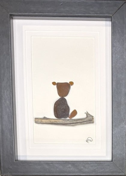 Sea Glass Picture - Dog (Brown) 2 - 5x7