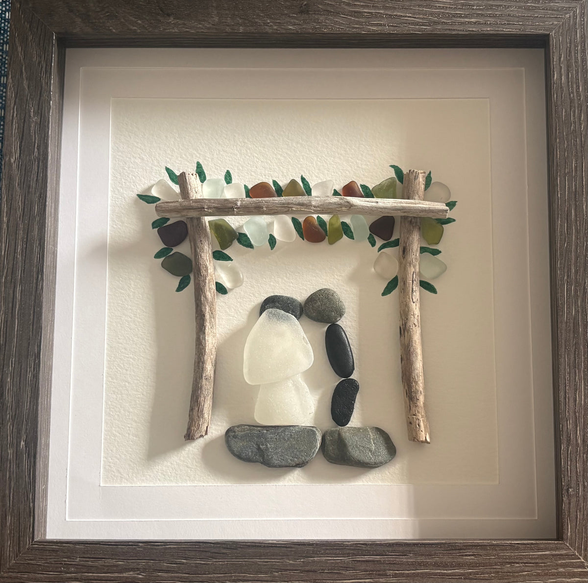 Sea Glass Picture - Wedding 1 - 8x8 - CUSTOM COLOURS AVAILABLE