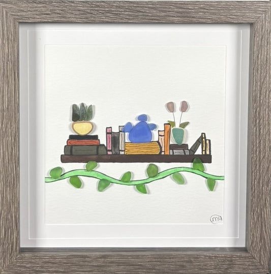 Sea Glass Picture - Bookshelf 1 - 8x8
