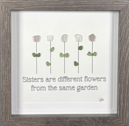 Sea Glass Picture - Sisters 1 - 8x8