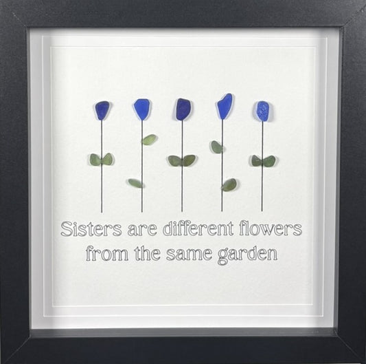 Sea Glass Picture - Sisters 2 - 8x8