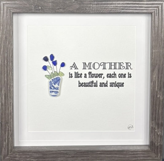 Sea Glass Picture - Mom 4 - 8x8