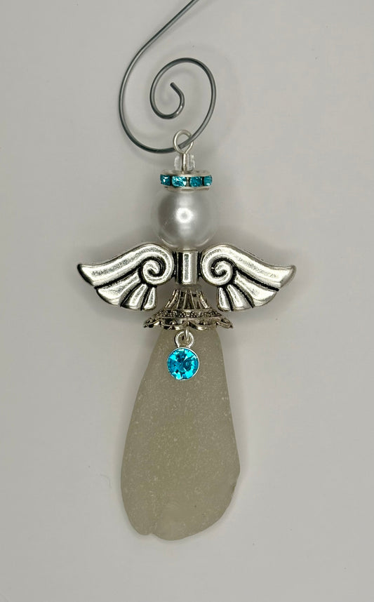 **NEW** Sea Glass Ornament - Angel 3