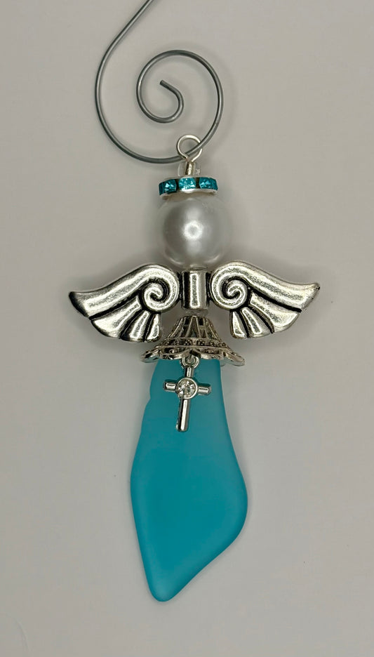 **NEW** Sea Glass Ornament - Angel 4