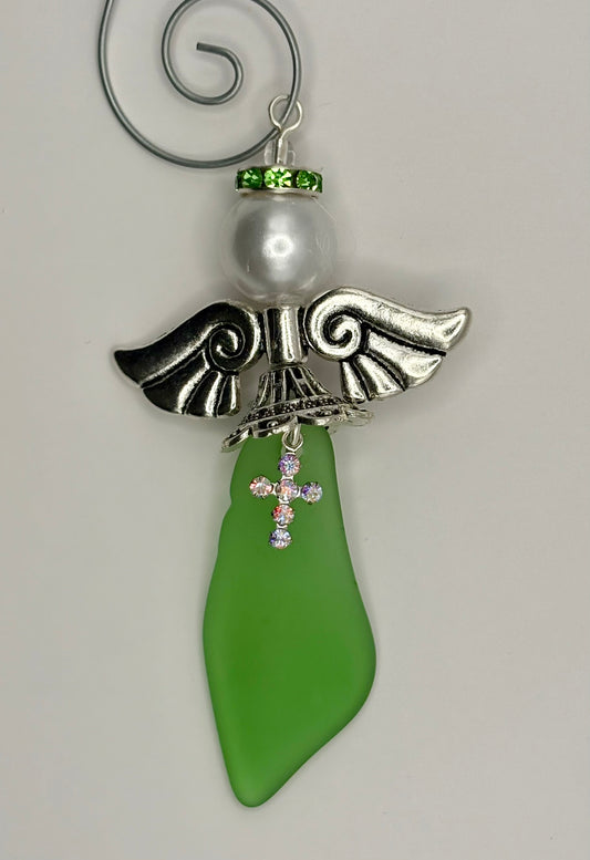 **NEW** Sea Glass Ornament - Angel 6