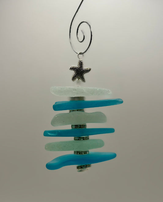 **NEW** Sea Glass Ornament - Christmas Tree 2
