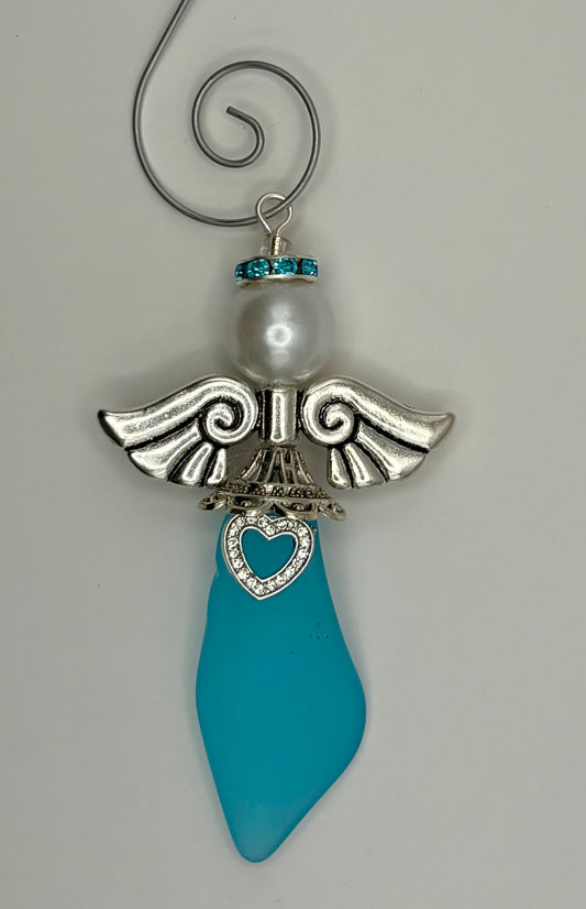 **NEW** Sea Glass Ornament - Angel 6