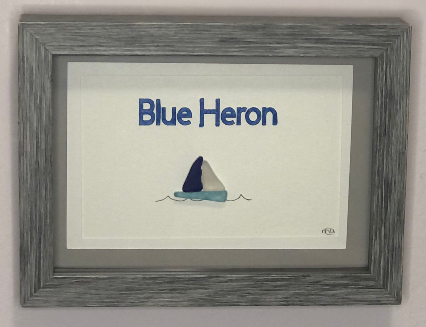 Sea Glass Picture - Sail Boat (Custom Name Available) - 5x7