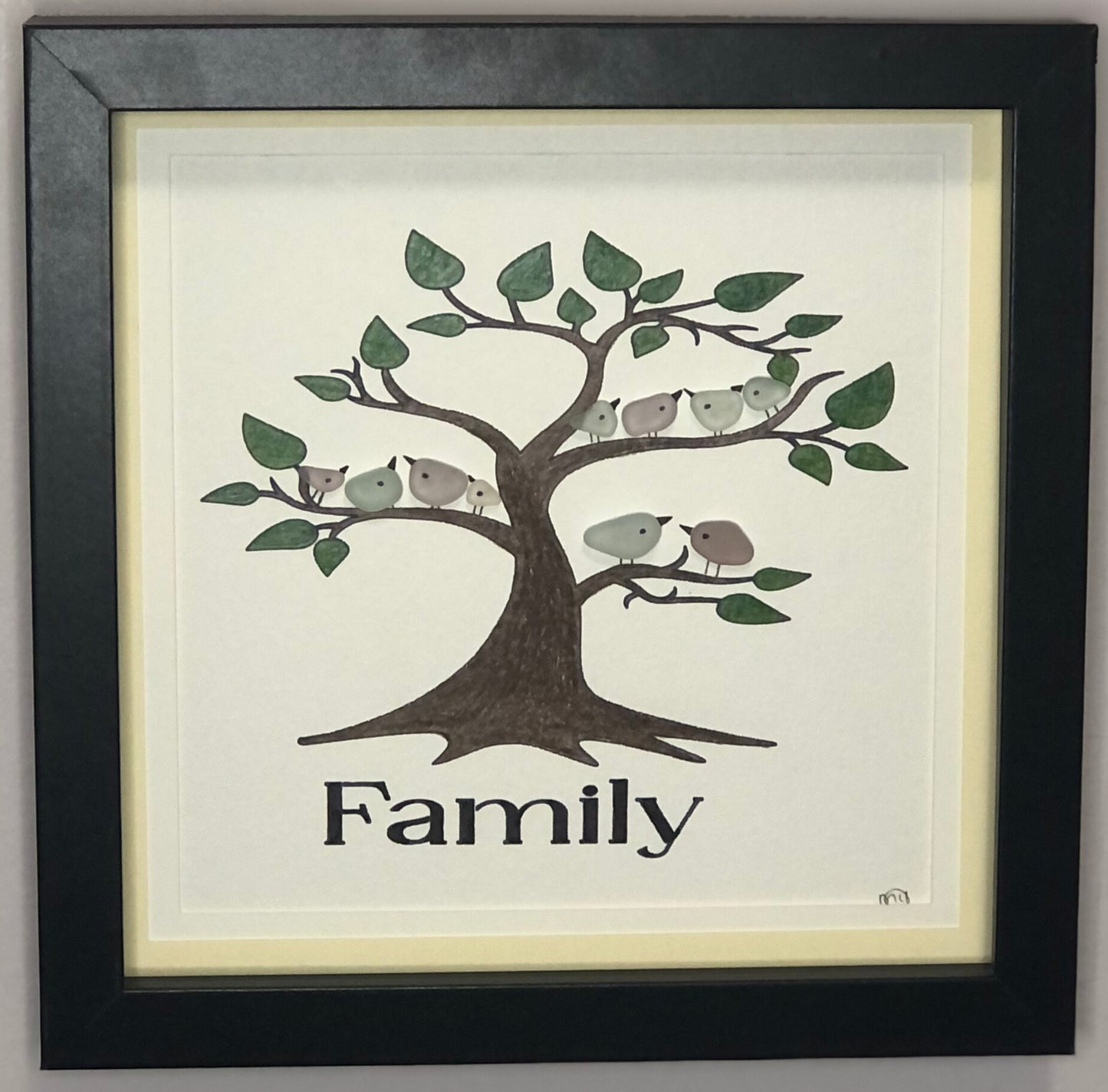 Sea Glass Picture - Family Tree (Custom Order Available) - 8x8