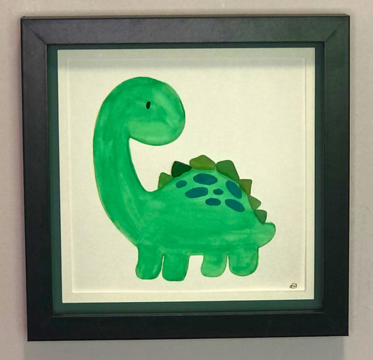 Sea Glass Picture - Dinosaur (1) - 8x8