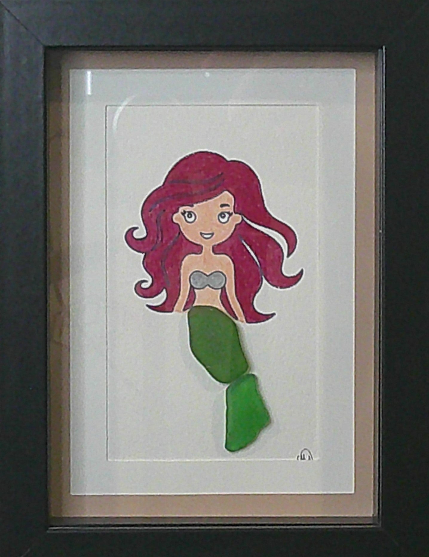 Sea Glass Picture - Mermaid (14) - 5x7