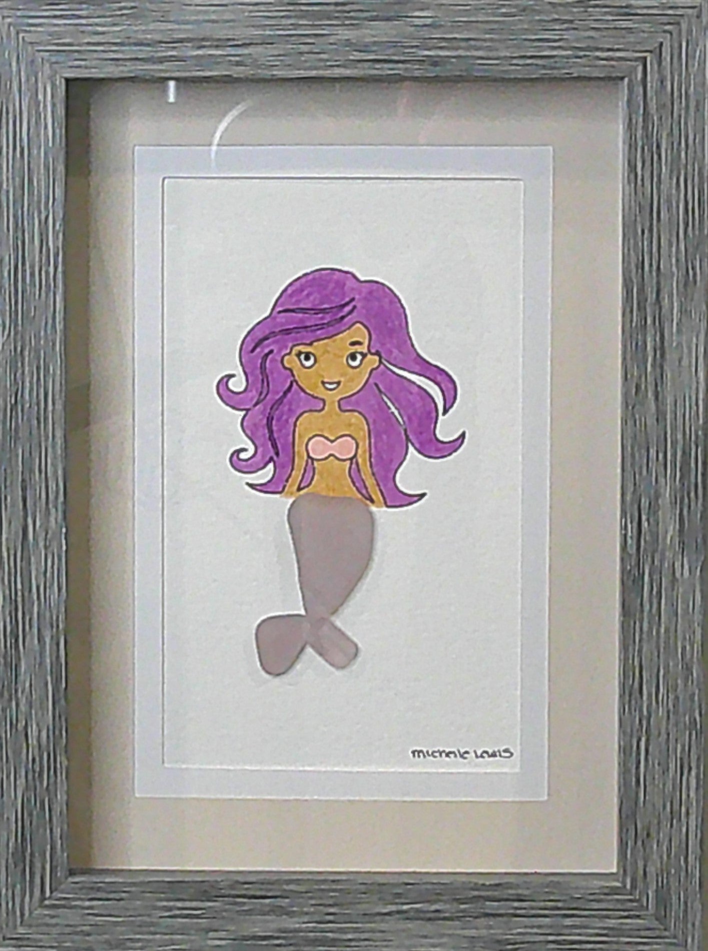 Sea Glass Picture - Mermaid (10) - 5x7