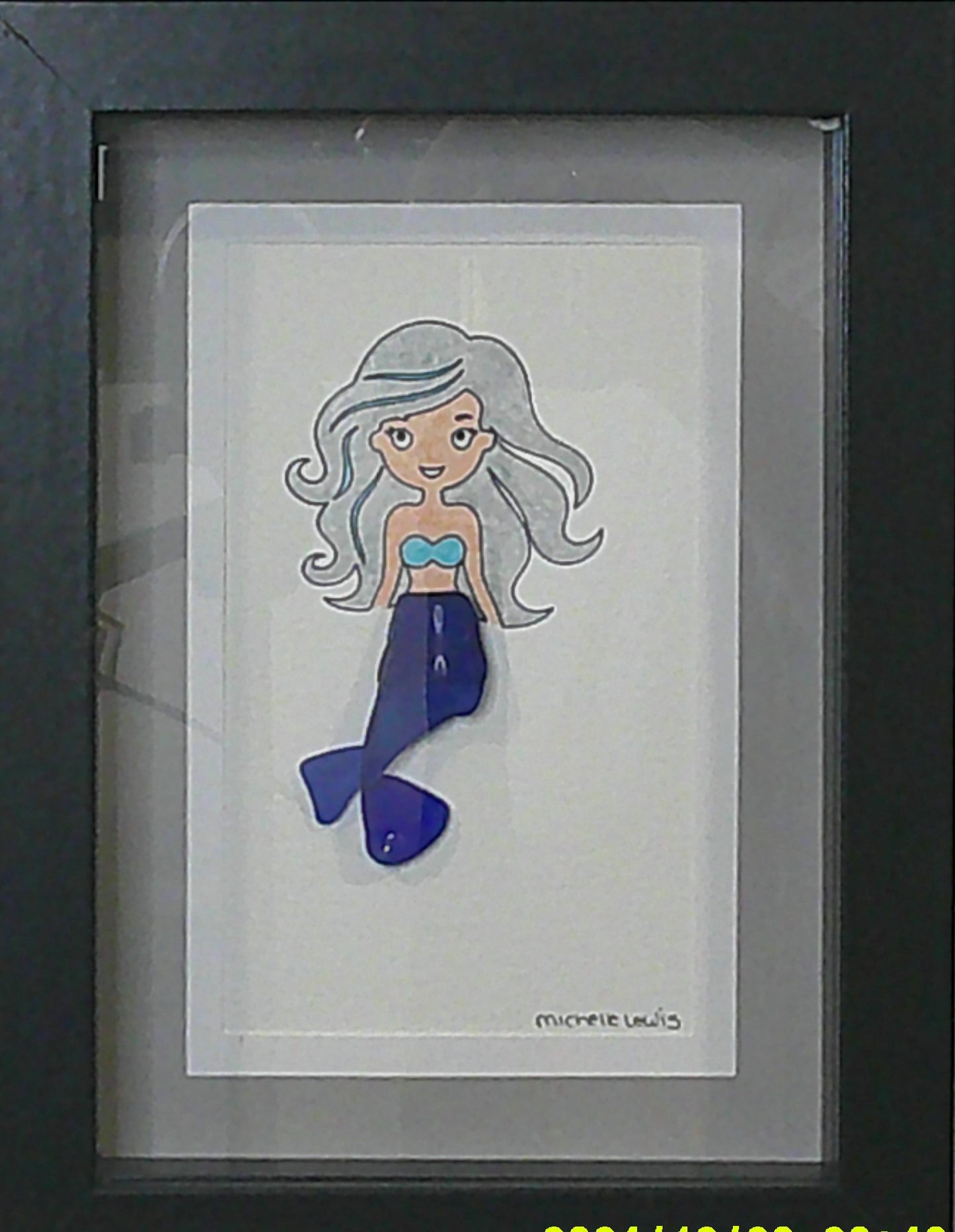 Sea Glass Picture - Mermaid (7) - 5x7