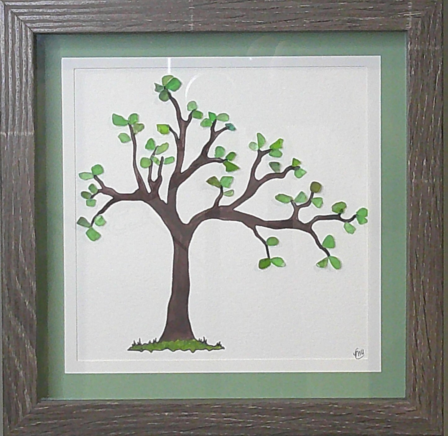 Sea Glass Picture - Tree (1) x 8x8