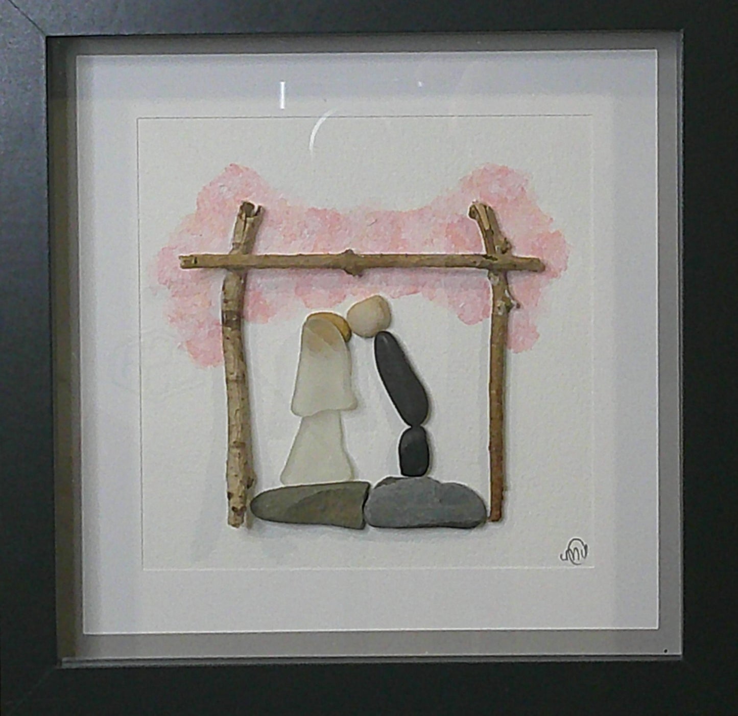 Sea glass picture - wedding (9) - 8x8