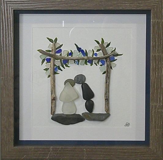 Sea glass picture - wedding (11) - 8x8