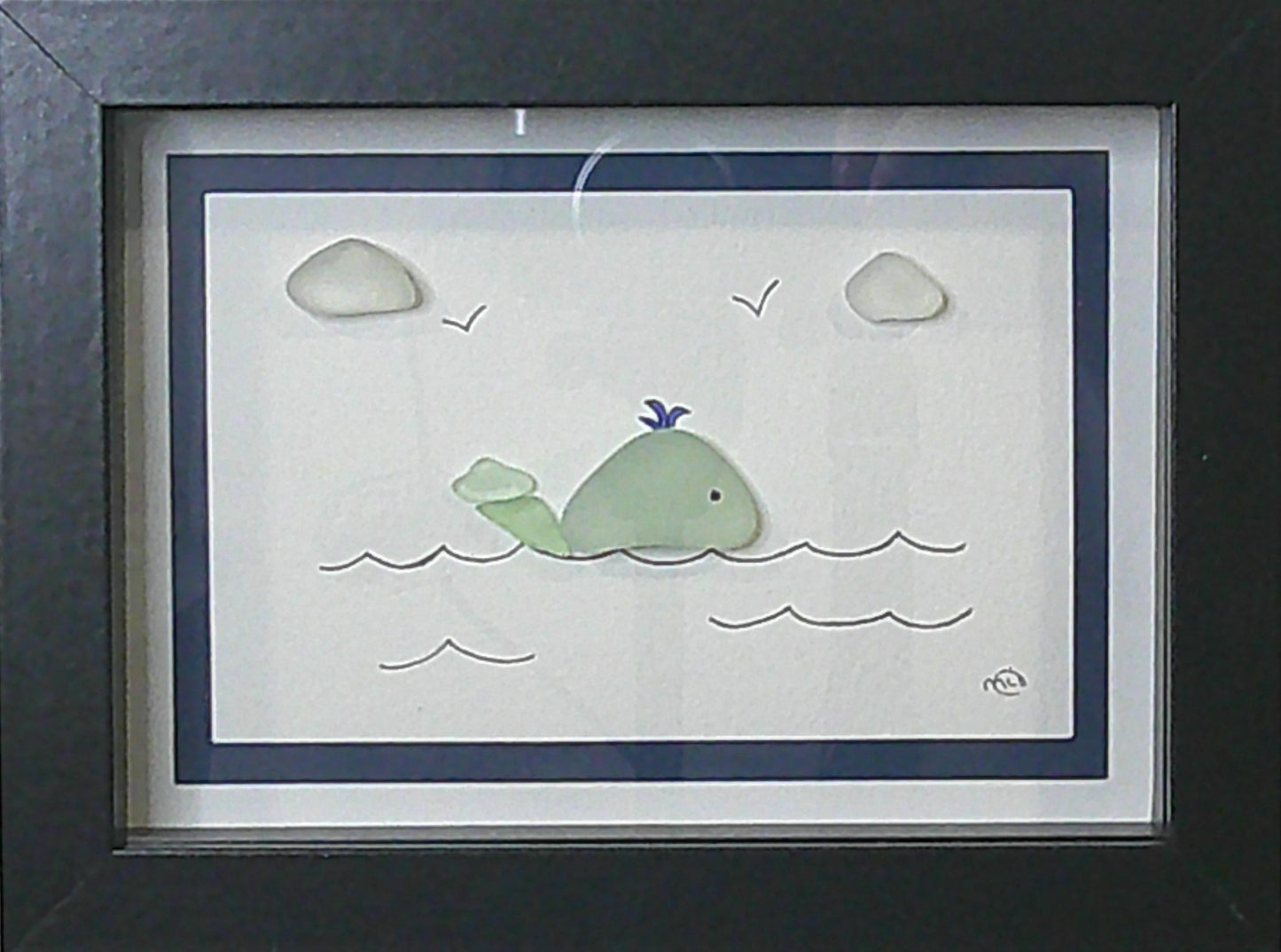 Sea Glass Picture - Whale (2) - 5x7