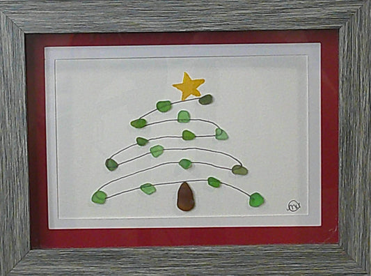 Sea Glass Picture - Whimsy Tree (3) - 5x7