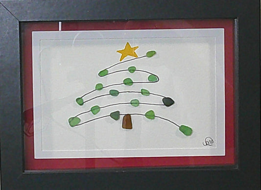 Sea Glass Picture - Whimsy Tree (4) - 5x7